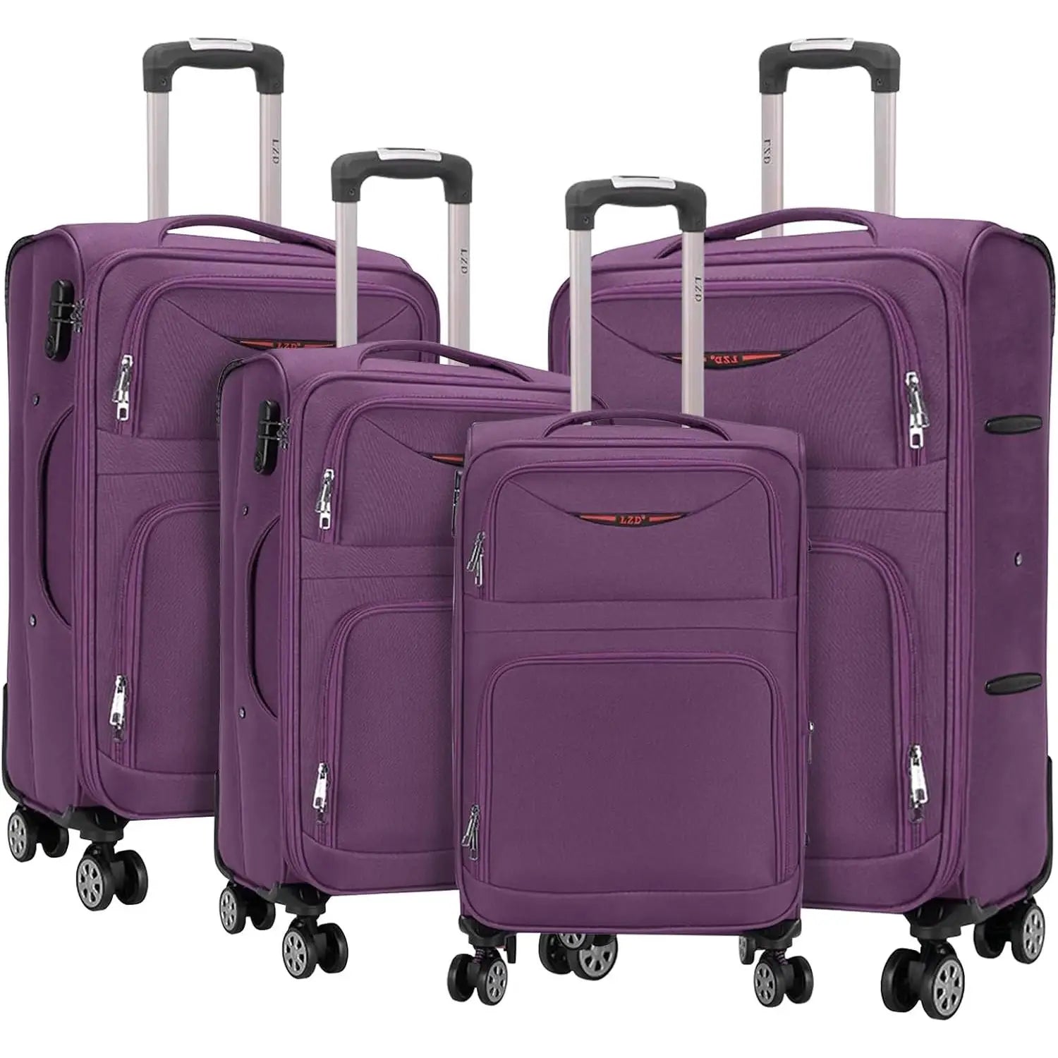 Artree | Set of 4 Trolley Suitcases with 360° Spinner Wheels, made of durable waterproof Oxford fabric, includes 18", 20", 24", and 28" sizes, perfect for organized travel with expandable design and telescopic handle.