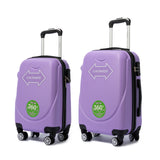 S7 STAR ABS luggage set with 4 pieces of suitcases in sizes 18/20/24/28 inches featuring 360° silent wheels, durable ABS material, and organized interior compartments for business and travel.