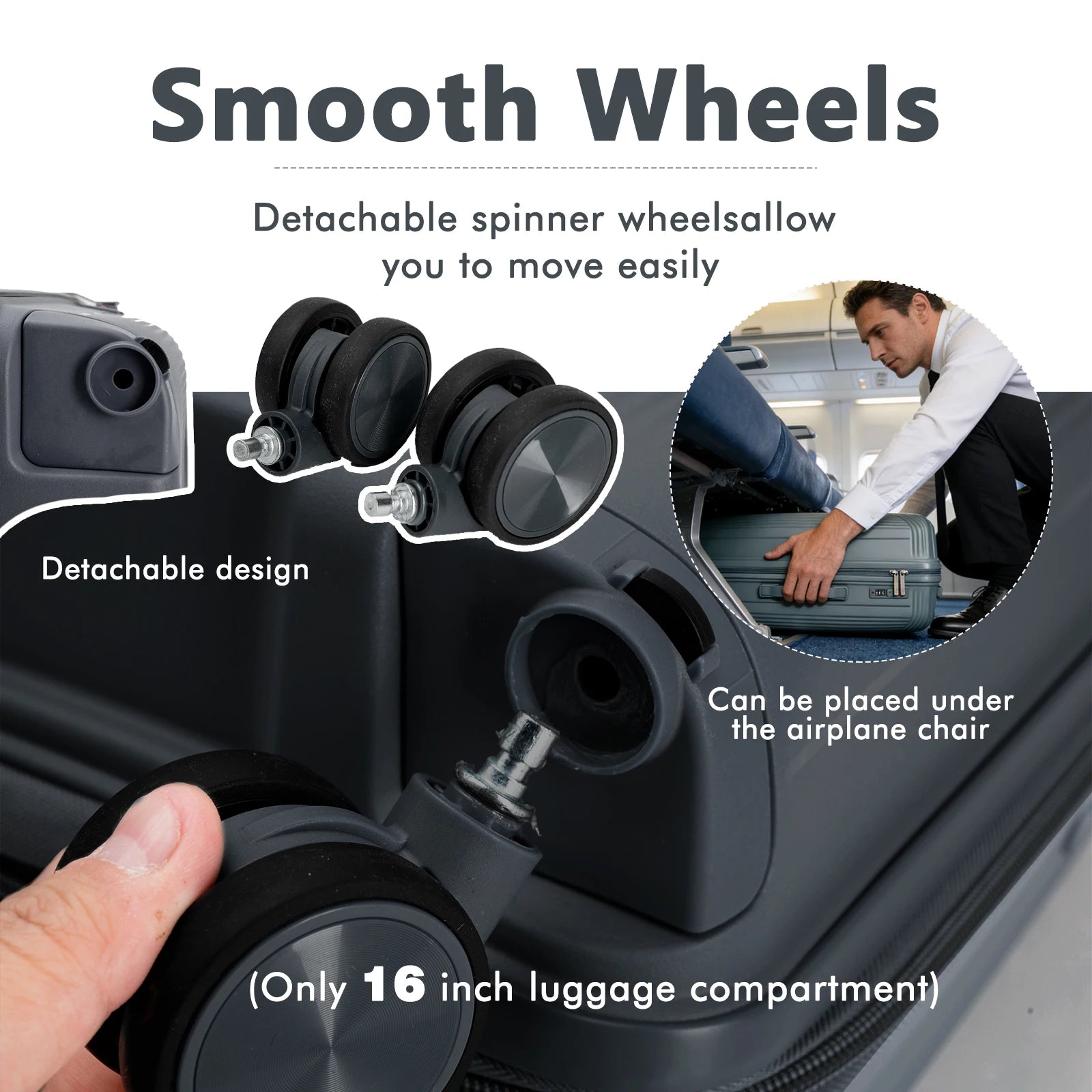 S7 STAR 2-piece suitcase set with lightweight polypropylene, featuring silent spinner wheels, 3-height lockable handle, combination locks, and a toiletry bag, ideal for travel and available in large, medium, and cabin sizes.