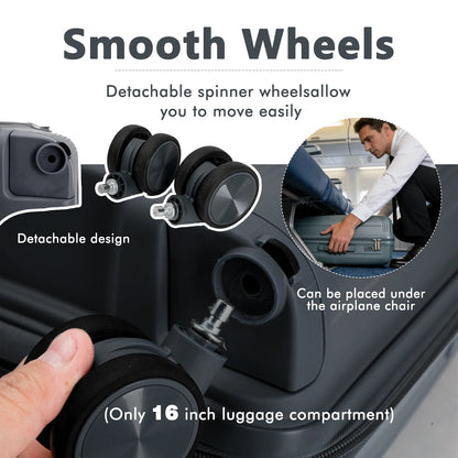 S7 STAR 2-piece suitcase set with lightweight polypropylene, featuring silent spinner wheels, 3-height lockable handle, combination locks, and a toiletry bag, ideal for travel and available in large, medium, and cabin sizes.