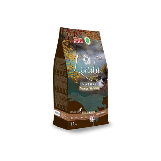 Lenda Senior Mobility 12 kg - Natural Dog Food for Senior Dogs, Rich in Turkey with Joint Support Ingredients like Glucosamine and Chondroitin, Promotes Healthy Weight Control and Digestive Health.