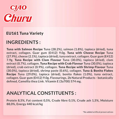 Inaba churu box - treats for cats - healthy tuna-based snacks, various flavors - creamy texture - without cereals, preservatives, colorants - 60x14g