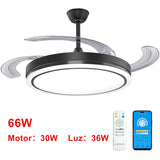 OstarkDom Ceiling Fan with Light 132cm, remote control, silent DC motor with 6 speeds, CCT dimmable LED light, timer function, modern aluminum and wood design, ideal for living rooms and bedrooms.