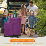 Artree | Set of 4 Trolley Suitcases with 360° Spinner Wheels, made of durable waterproof Oxford fabric, includes 18", 20", 24", and 28" sizes, perfect for organized travel with expandable design and telescopic handle.