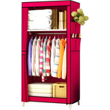 Nyana Fabric Wardrobe with Side Pockets 160x70x45cm - High Capacity Non-Woven Storage Cabinet for Clothes and Shoes, Easy Assembly, Durable Steel Tubes and Plastic Connectors, Perfect for Bedroom or Dressing Room.