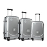 S7 STAR ABS luggage set with 4 pieces of suitcases in sizes 18/20/24/28 inches featuring 360° silent wheels, durable ABS material, and organized interior compartments for business and travel.