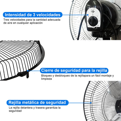 Powerful silent standing fan 80w and 18"" adjustable height 58-90cm and 3 speeds. New with metallic blades |   Artree