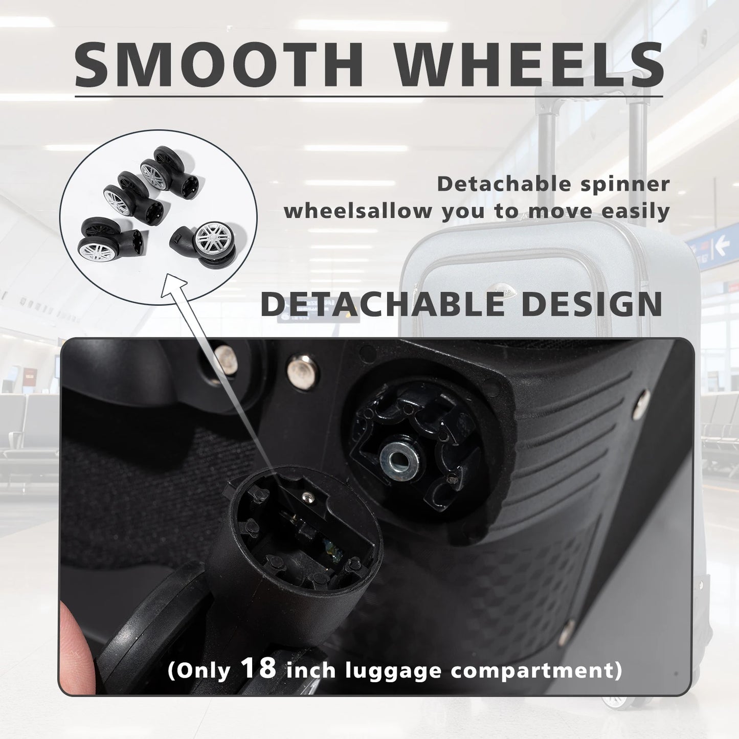 S7 star set of 1/2 travel suitcases, 18/20 inch, medium and cabin with a toiletry bag, silent swivel wheels, combination locks, hand luggage, trolleys, large suitcase, cabin suitcases, various colors can be chosen