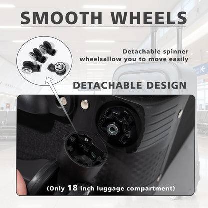 S7 star set of 1/2 travel suitcases, 18/20 inch, medium and cabin with a toiletry bag, silent swivel wheels, combination locks, hand luggage, trolleys, large suitcase, cabin suitcases, various colors can be chosen