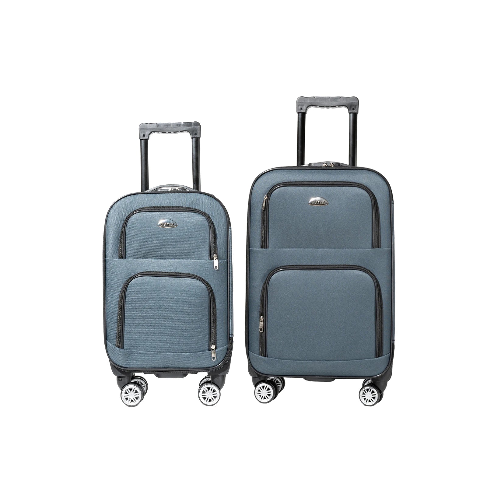 S7 star set of 2 travel suitcases, 18/20 inch, medium and carry-on with a toiletry bag, silent spinner wheels, combination locks, hand luggage, trolleys, large suitcase, carry-on suitcases, various colors available