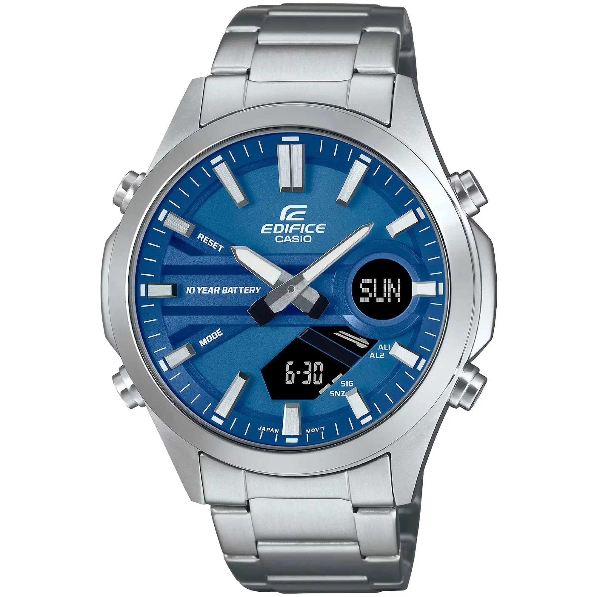 Reloj de pulsera CASIO Edifice - EFV-C120D-2AEF correa color: Gris plata Dial Azul Hombre