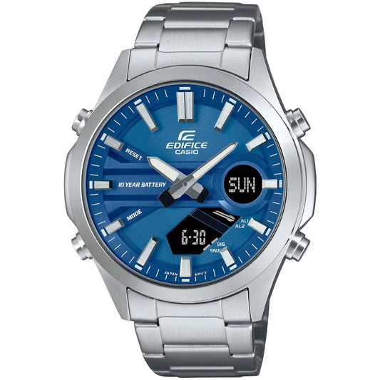 Reloj de pulsera CASIO Edifice - EFV-C120D-2AEF correa color: Gris plata Dial Azul Hombre