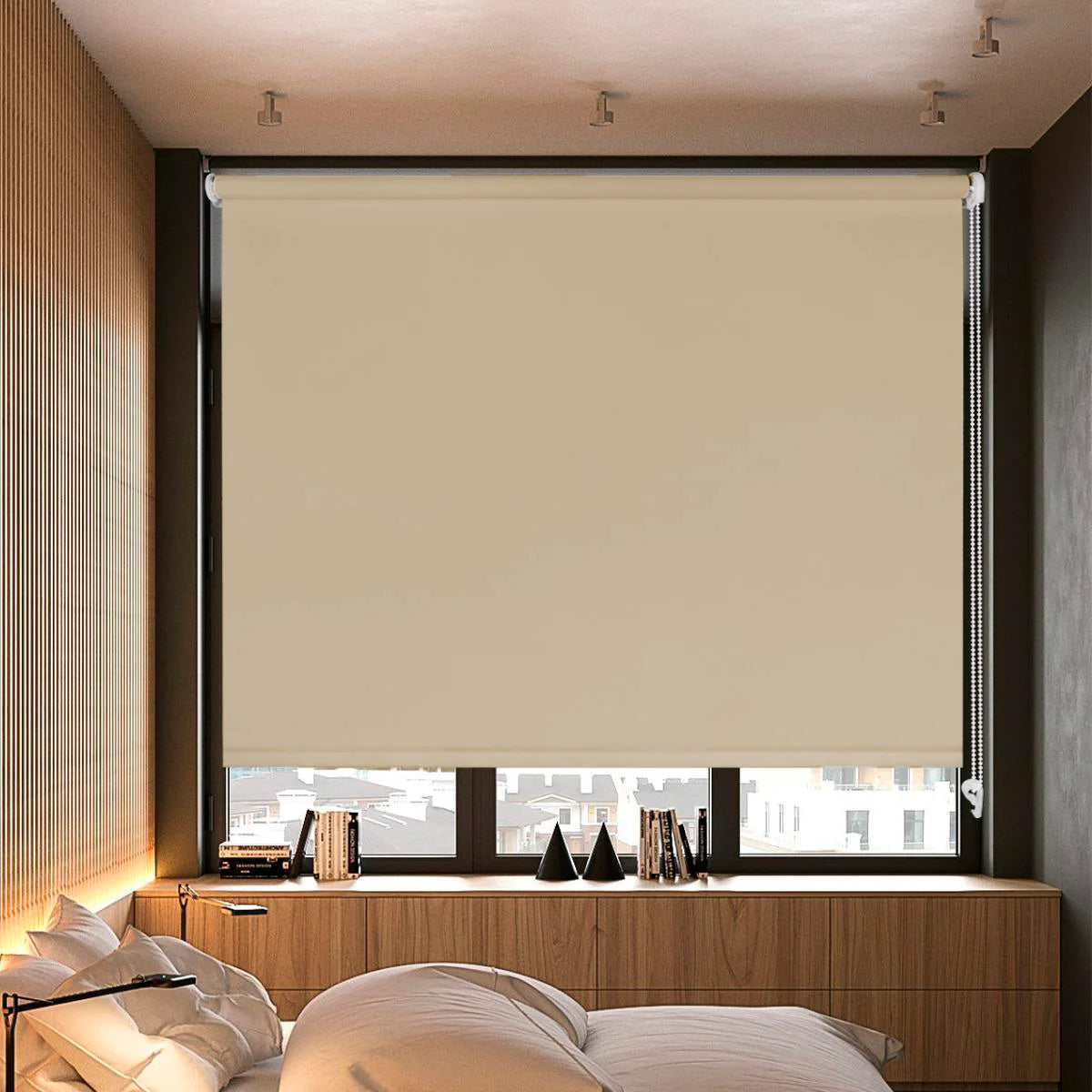 Vivid torral - foscurit opaque black out roller blind easy installation to wall or ceiling, easy to clean and versatile installation uv ray protection and insulation from hot and cold