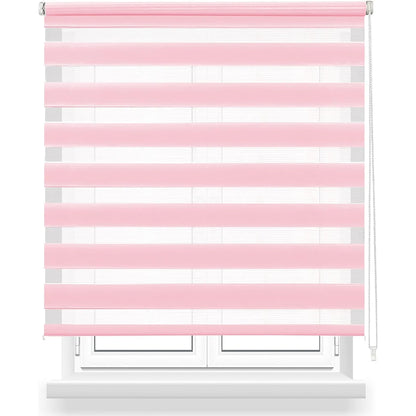 Easytour double layer roller blind night and day, available in various colors white, grey, pink, black. disposable in various sizes 160x180cm, 140x180cm,120x180cm,100x180cm,80x180cm
