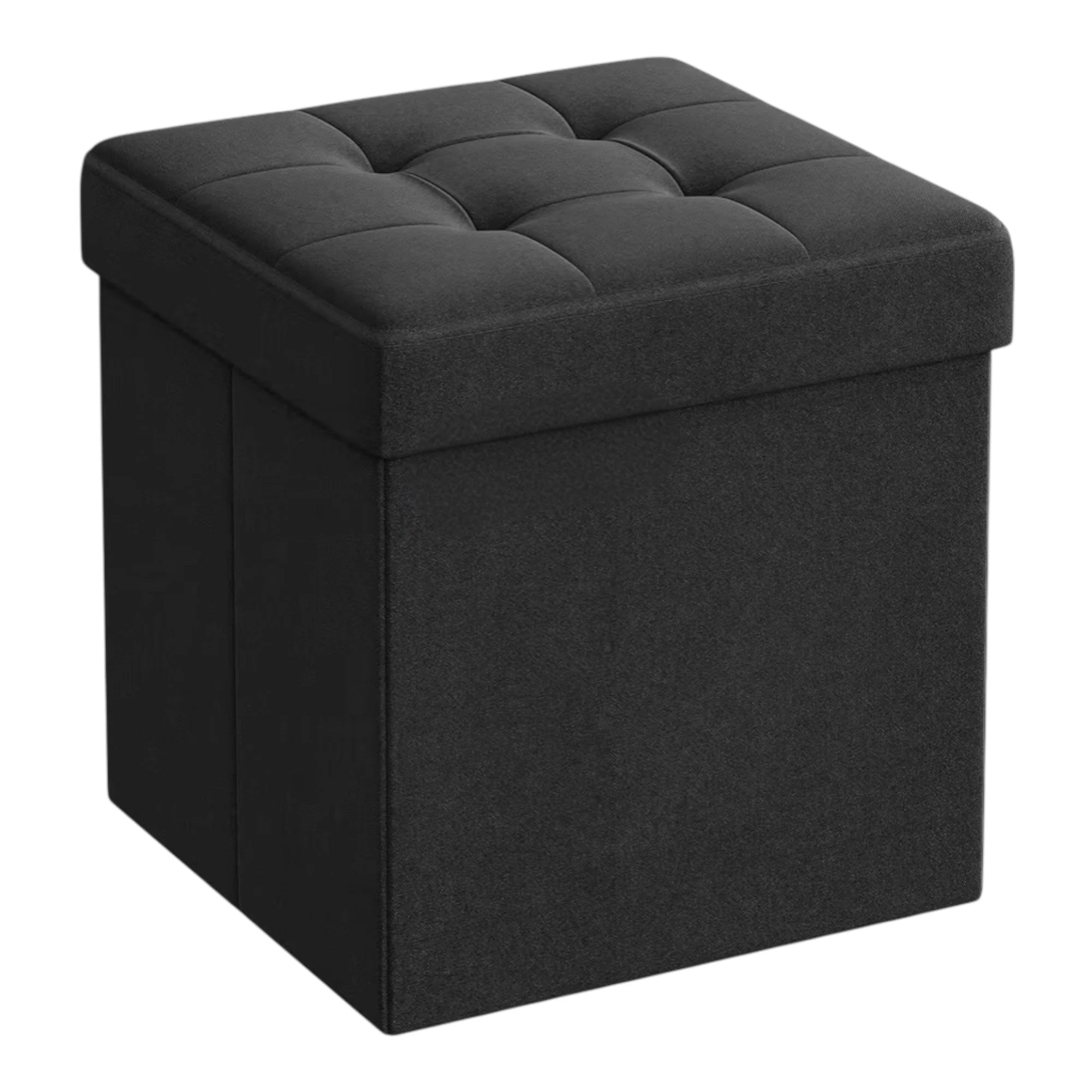 Elegant Linen Puff Storage Ottoman - Durable Footrest Stool for Living Room, Bedroom, or Entryway, Supports up to 300 kg with 89L Storage Space, Foldable and Easy to Assemble, Versatile Cube Bench for Multiple Uses