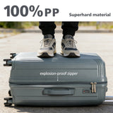 S7 STAR 2-piece suitcase set with lightweight polypropylene, featuring silent spinner wheels, 3-height lockable handle, combination locks, and a toiletry bag, ideal for travel and available in large, medium, and cabin sizes.