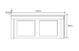 Youth headboard model Lara 110cm in Cambria - Grafito or Blanco, made of quality melamine, with dimensions 110cm width, 3cm depth, and 59cm height, perfect for modern decor.