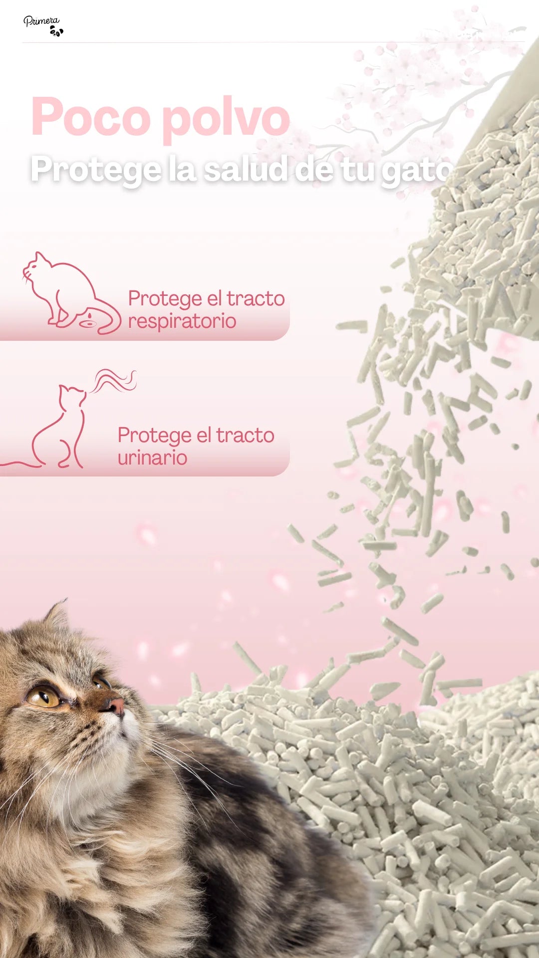 Primerazoo Natural Tofu Cat Litter, Super Odor Control, Flushable and Dust-Free, 100% Biodegradable, for Indoor Use, Red Color with Milk Scent.