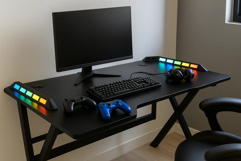 Dupi gaming table 120x60cm with carbon fiber effect board, gaming gamer table