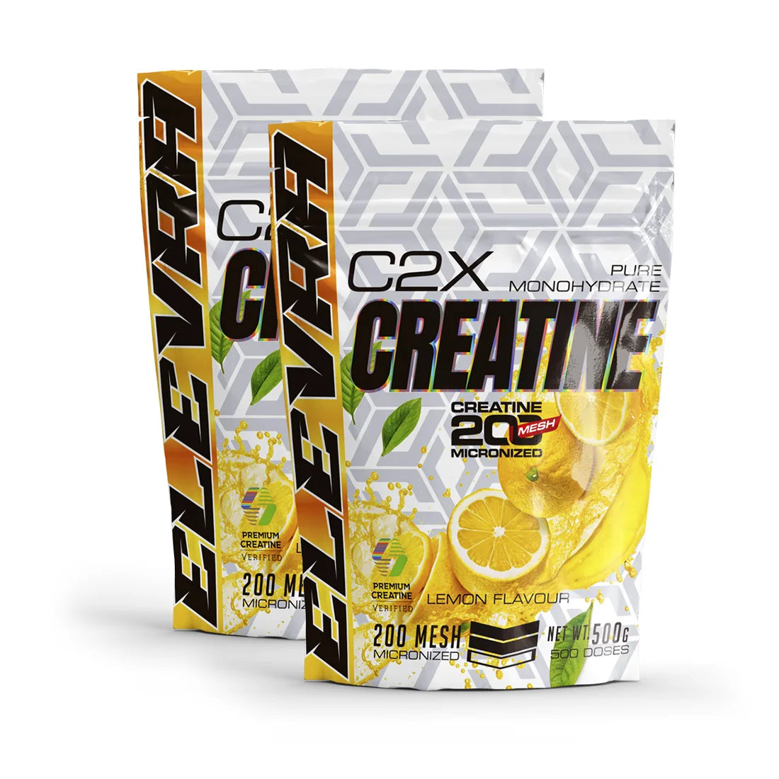 ELEVRA | Creatina en Polvo 500g Sabor LIMON/NEUTRO/PIRULETA  | 100% Monohidrato de Creatina Micronizada | No Incluye Dosificador | Sin Añadidos y Libre de Contaminantes | No-GMO, Vegano, Sin Gluten