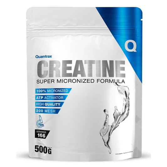 Quamtrax - creatine 200mesh - 500g - powdered food supplement based on high-quality micronized creatine monohydrate. Creatine monohydrate is the type of creatine with the most scientific evidence, it has been proven to increa