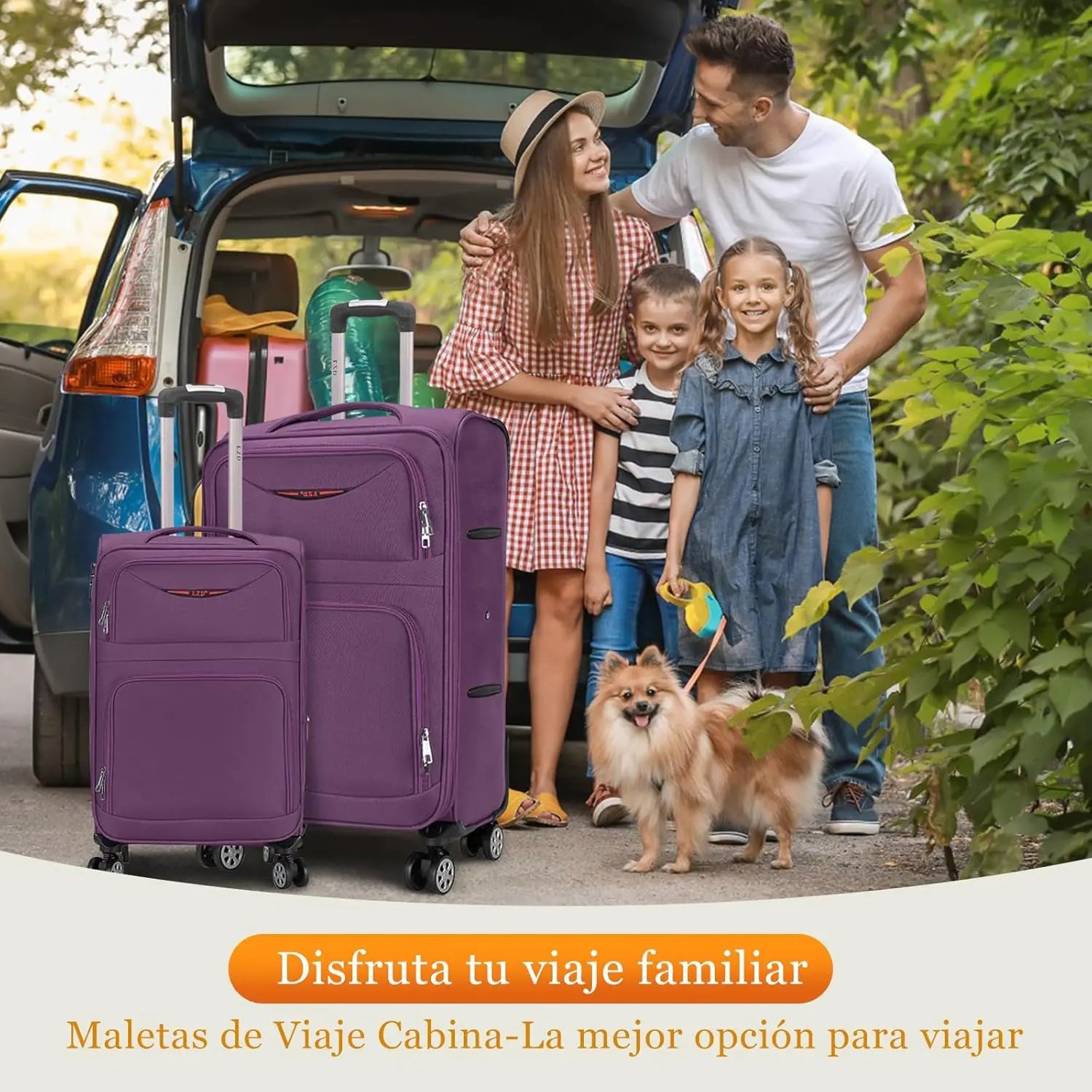 Artree | Set of 4 Trolley Suitcases with 360° Spinner Wheels, made of durable waterproof Oxford fabric, includes 18", 20", 24", and 28" sizes, perfect for organized travel with expandable design and telescopic handle.