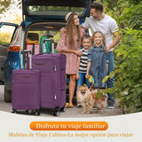 Artree | Set of 4 Trolley Suitcases with 360° Spinner Wheels, made of durable waterproof Oxford fabric, includes 18", 20", 24", and 28" sizes, perfect for organized travel with expandable design and telescopic handle.
