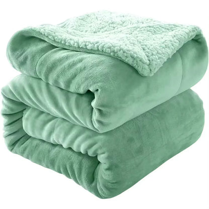 Velvet shearling blanket with thick lambskin look 100% polyester, modern style in 6 colors and 3 sizes -sofa blankets, fleece, flannel -winter, warm and thick nap - ultra-soft double layer. Shipping from spain