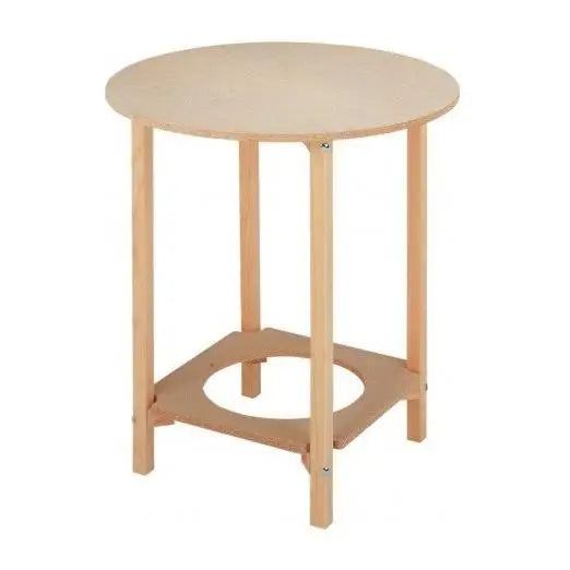 Round Pine Wood Coffee Table - Easy Assembly, 55 or 75 cm Height, Ideal for Living Room, Durable Chipboard Base, Elegant Traditional Design, Perfect Side Table for Versatile Use.