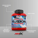 Amix nutrition pure fusion whey protein 2.3 kg + shaker gift - whey protein sports supplement - peanut, chocolate and caramel flavor - amino acids and glutamine to tonize and develop muscle mass