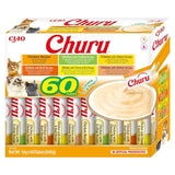 Inaba Churu Box - Cat Treats - Healthy Tuna-Based Snacks, Various Flavors - Creamy Texture - No Grains, Preservatives, Dyes - 60x14g