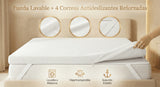 REAL CONFORT Topper 100% Authentic High Density Viscoelastic Mattress, breathable and washable cover, anti-allergic, designed for maximum comfort and stability with non-slip straps, made in Spain for better sleep quality.