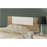 Champion Model Youth Headboard 110cm in Cambria and White, made of high-quality melamine, features metal hardware, comes as a kit for easy transport, perfect for single beds.