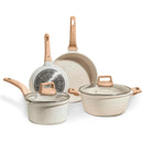 Jupplies non-stick piece kitchen set - non-stick 20 and 24cm pans and kitchen pots of 16 and 20cm - induction cookware with lid - pfoa free