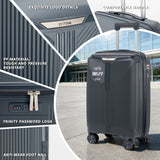 S7 STAR 2-piece suitcase set with lightweight polypropylene, featuring silent spinner wheels, 3-height lockable handle, combination locks, and a toiletry bag, ideal for travel and available in large, medium, and cabin sizes.