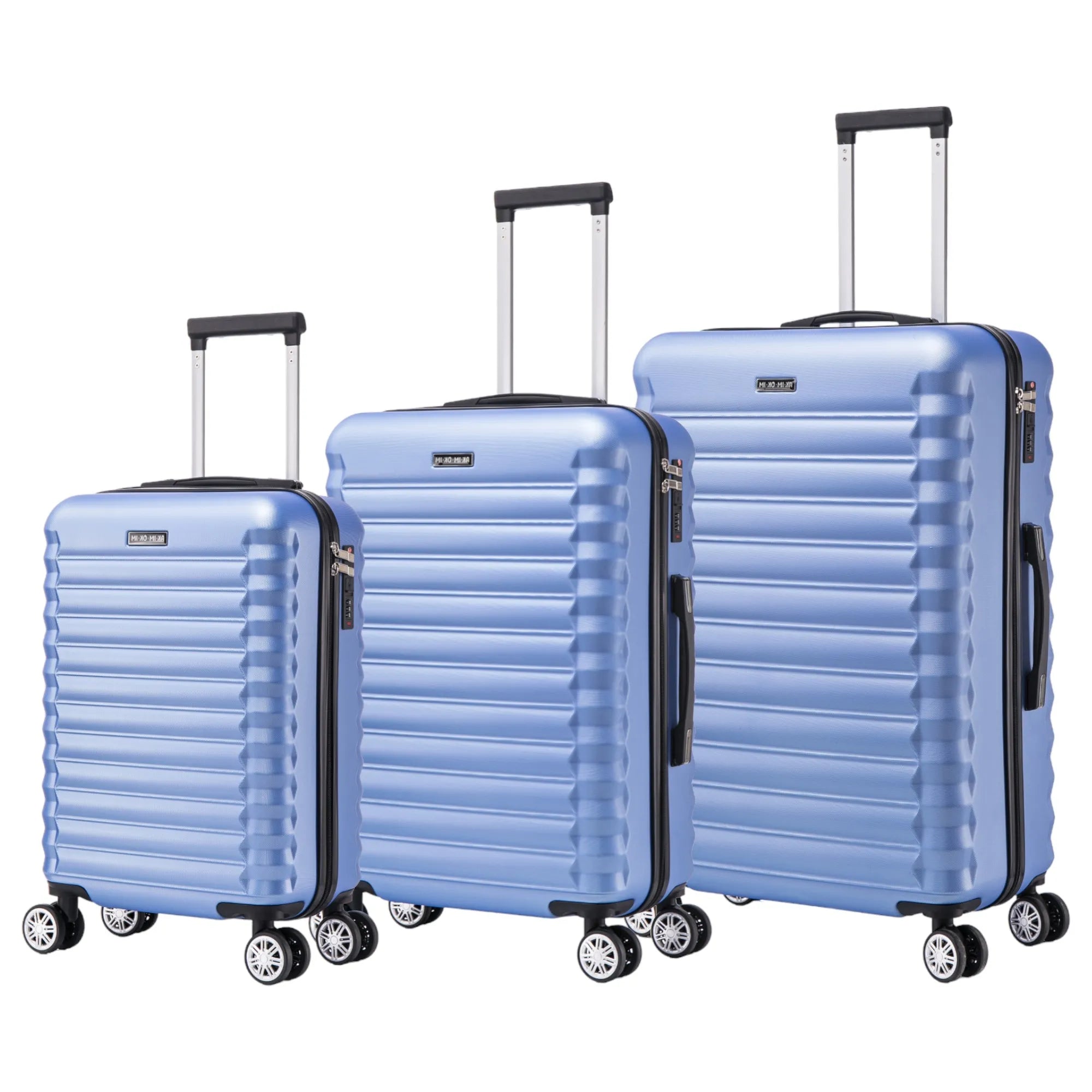 Set of elegant travel suitcases: lightweight abs housing, numeric lock, 4 360 swivel wheels ° , aluminum telescopic handle suitcase set trolley cabin suitcase (6990 m008 8001 8002 8008 6020 h24)