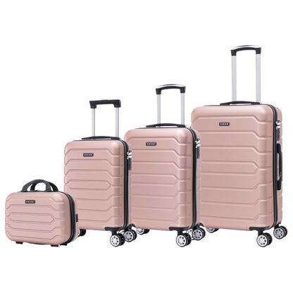 Stylish Travel Suitcase Set: ABS Light Case, Numerical Lock, 360 ° Rotating 4 Wheels, aluminum Telescopic Handle Suitcase Set Set Trolley Suitcase Cabin (6999 4M M010 8001 8002 D7)