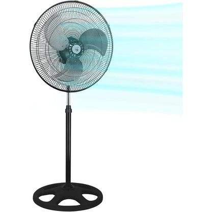 Powerful silent standing fan 80w and 18"" adjustable height 58-90cm and 3 speeds. New with metallic blades |   Artree