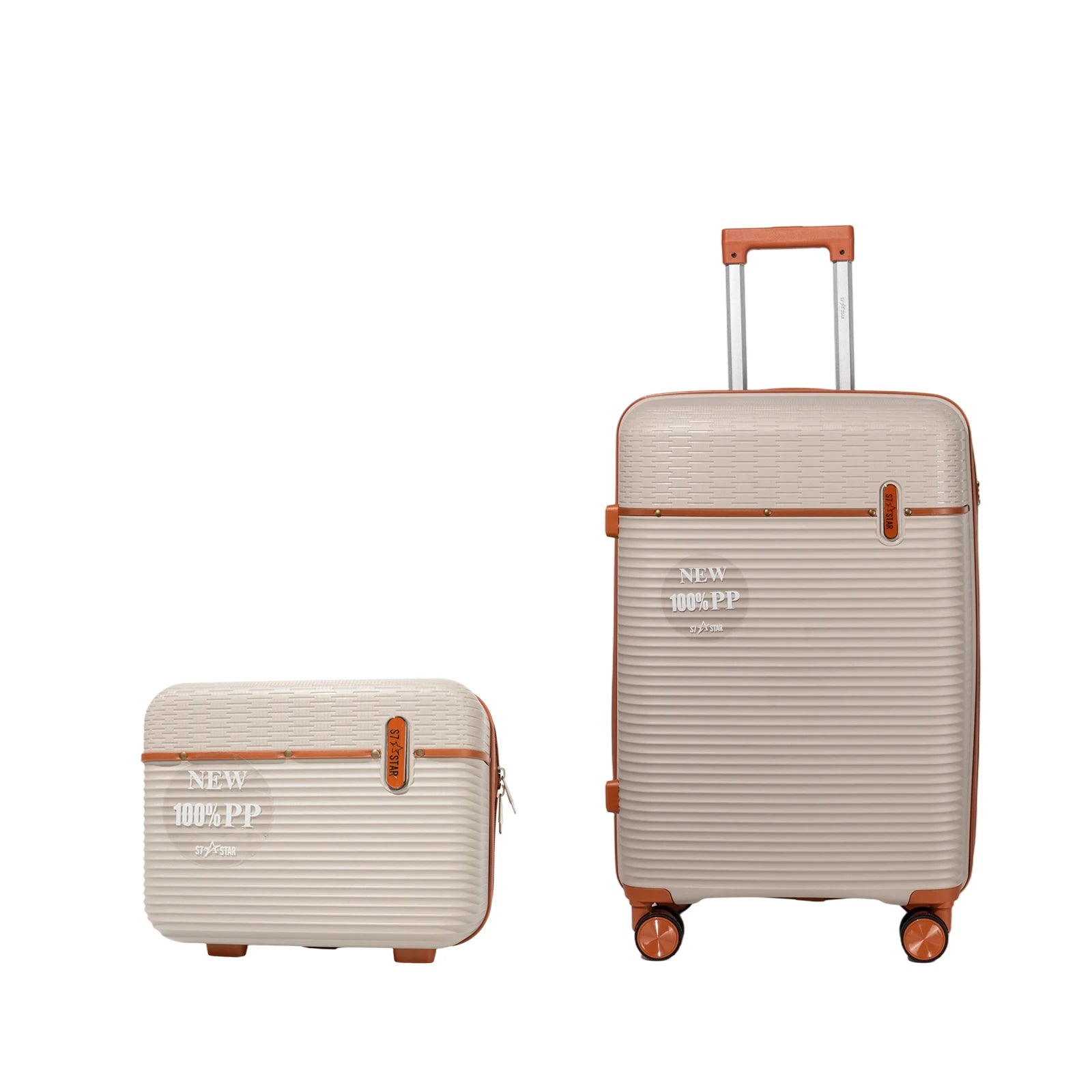 S7 STAR 2-Piece Trolley Suitcase Set, Lightweight PC Shell, Silent 360° Spinner Wheels, Telescopic Handle with 3 Heights, Durable and Scratch Resistant for Travel, Cabin and Medium Sizes with Polyester Lining.