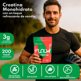 Floow - creatine monohydrate watermelon flavor - 306g (90 servings) - pure creatine powder without sugar or maltodextrin - micronized creatine 200 mesh - sports supplement for muscle mass