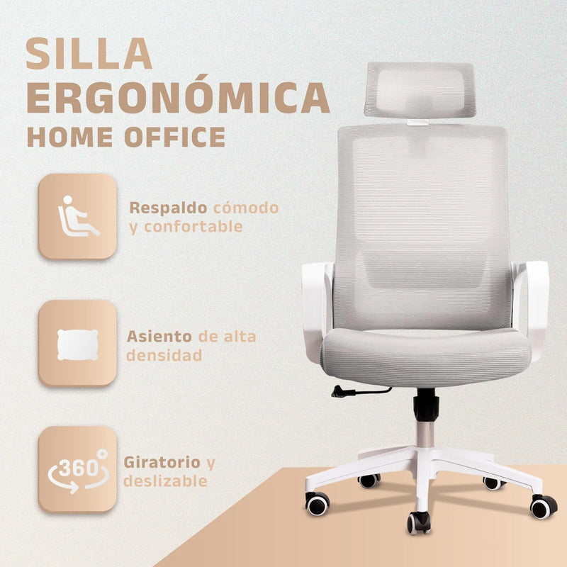 Jupplies ergonomic desk chair adjustable and recliner office chair with lumbar support, adjustable headrest, breathable mesh, 360 swivel wheels °   Supports up to 100kg