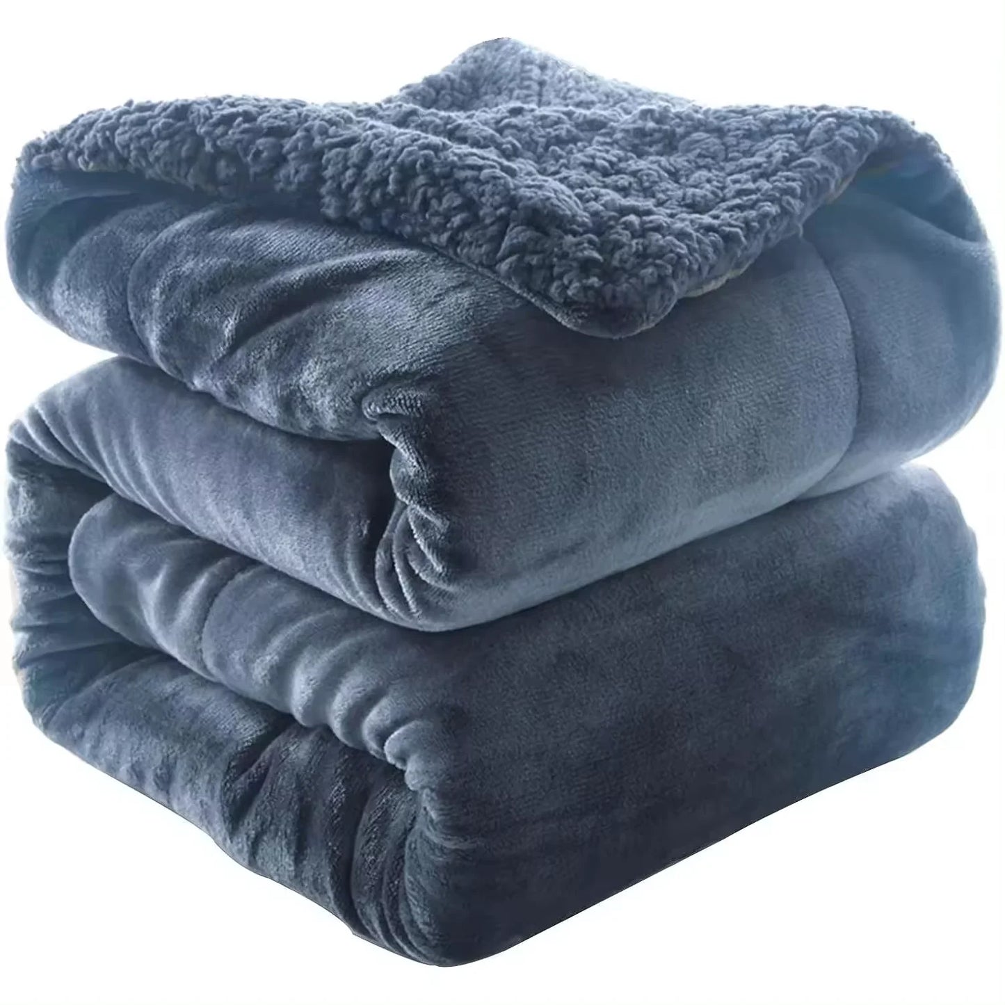 Velvet shearling blanket with thick lambskin look 100% polyester, modern style in 6 colors and 3 sizes -sofa blankets, fleece, flannel -winter, warm and thick nap - ultra-soft double layer. Shipping from spain