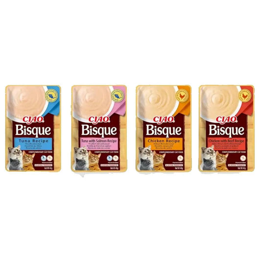 Inaba churu bisque - snacks for cats envelopes with puree (12 envelopes x 40gr)