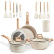 Jupplies non-stick piece kitchen set - non-stick 20 and 24cm pans and kitchen pots of 16 and 20cm - induction cookware with lid - pfoa free