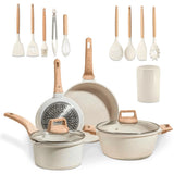 Jupplies non-stick piece kitchen set - non-stick 20 and 24cm pans and kitchen pots of 16 and 20cm - induction cookware with lid - pfoa free