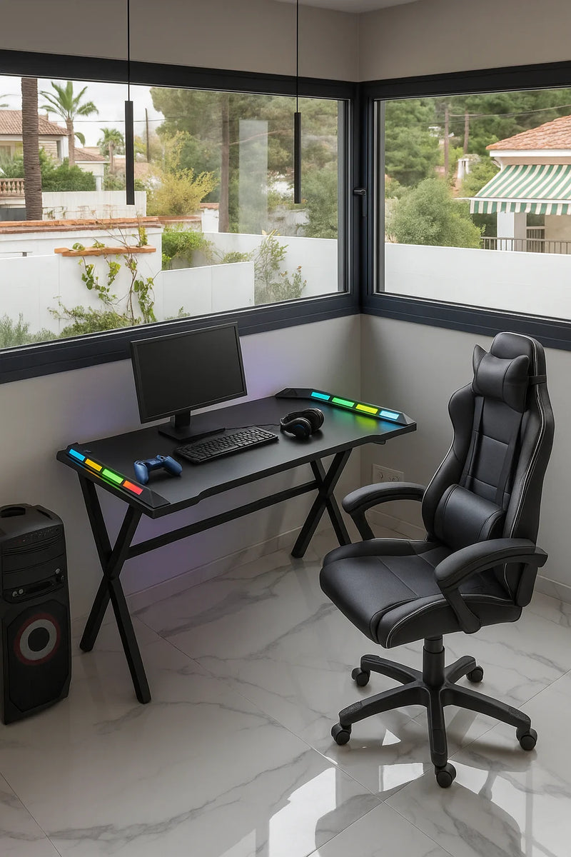 Dupi gaming table 120x60cm with carbon fiber effect board, gaming gamer table