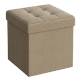 Elegant Linen Puff Storage Ottoman - Durable Footrest Stool for Living Room, Bedroom, or Entryway, Supports up to 300 kg with 89L Storage Space, Foldable and Easy to Assemble, Versatile Cube Bench for Multiple Uses