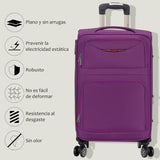 Artree | Set of 4 Trolley Suitcases with 360° Spinner Wheels, made of durable waterproof Oxford fabric, includes 18", 20", 24", and 28" sizes, perfect for organized travel with expandable design and telescopic handle.