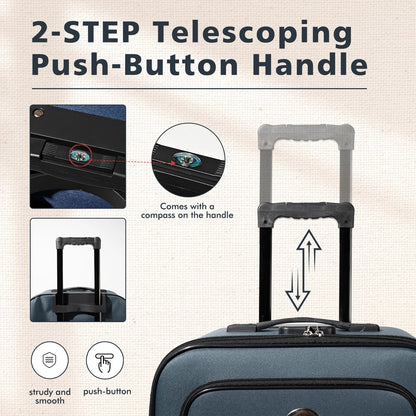 S7 star set of 1/2 travel suitcases, 18/20 inch, medium and cabin with a toiletry bag, silent swivel wheels, combination locks, hand luggage, trolleys, large suitcase, cabin suitcases, various colors can be chosen