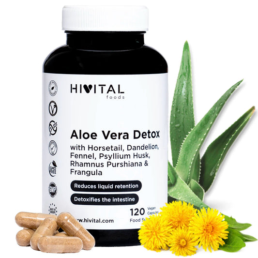 Aloe vera detox. 120 vegan capsules for 4 months. Hivital